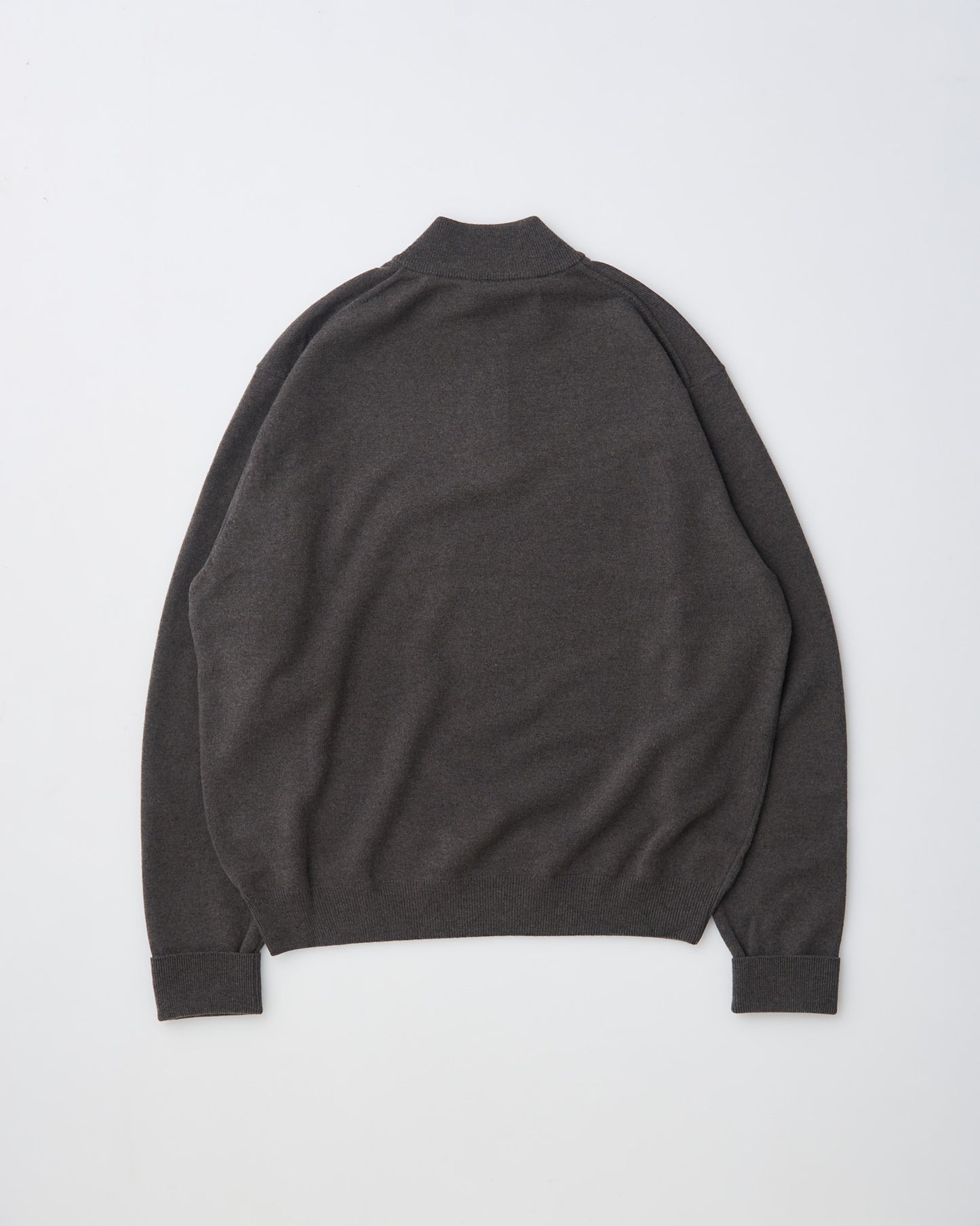 EXTRA FINE WOOL HALF ZIP KNIT - SHADOW
