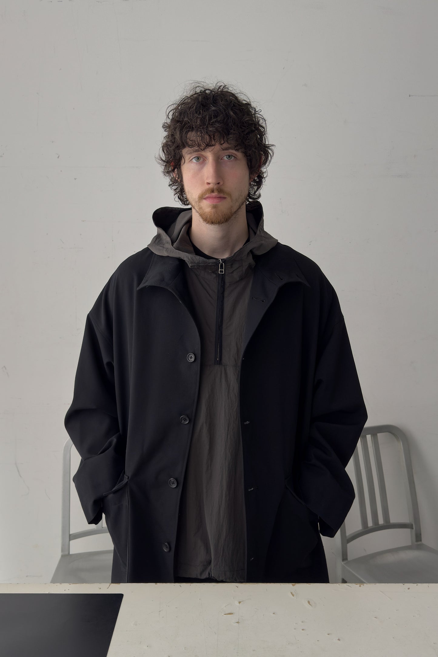 SHADOW NYLON ANORAK - GREY