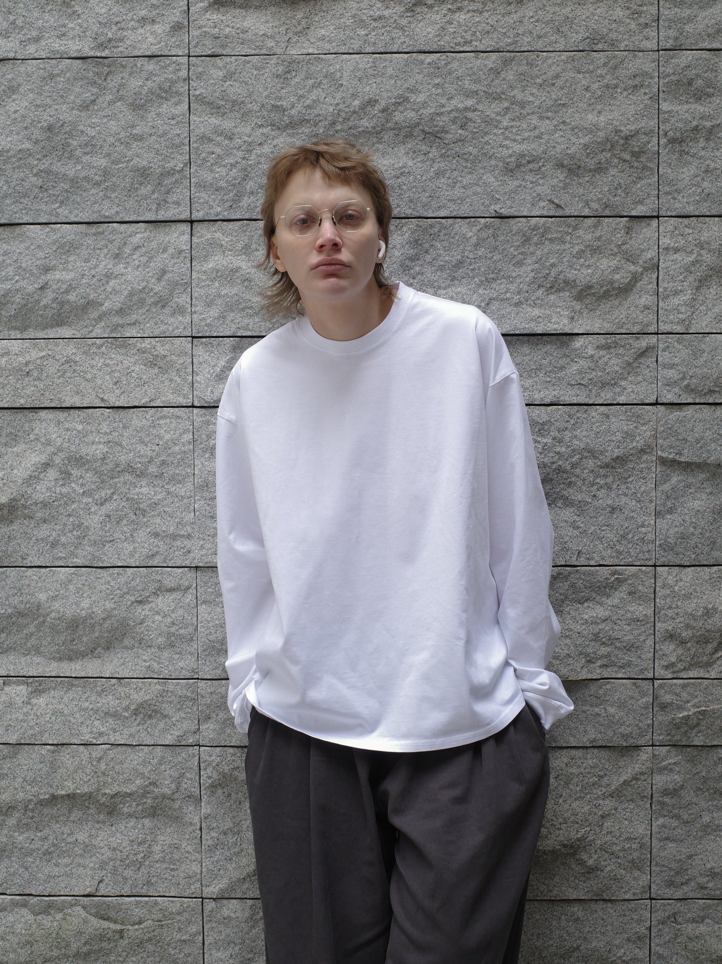 RELAXED SMOOTH LS TEE - WHITE