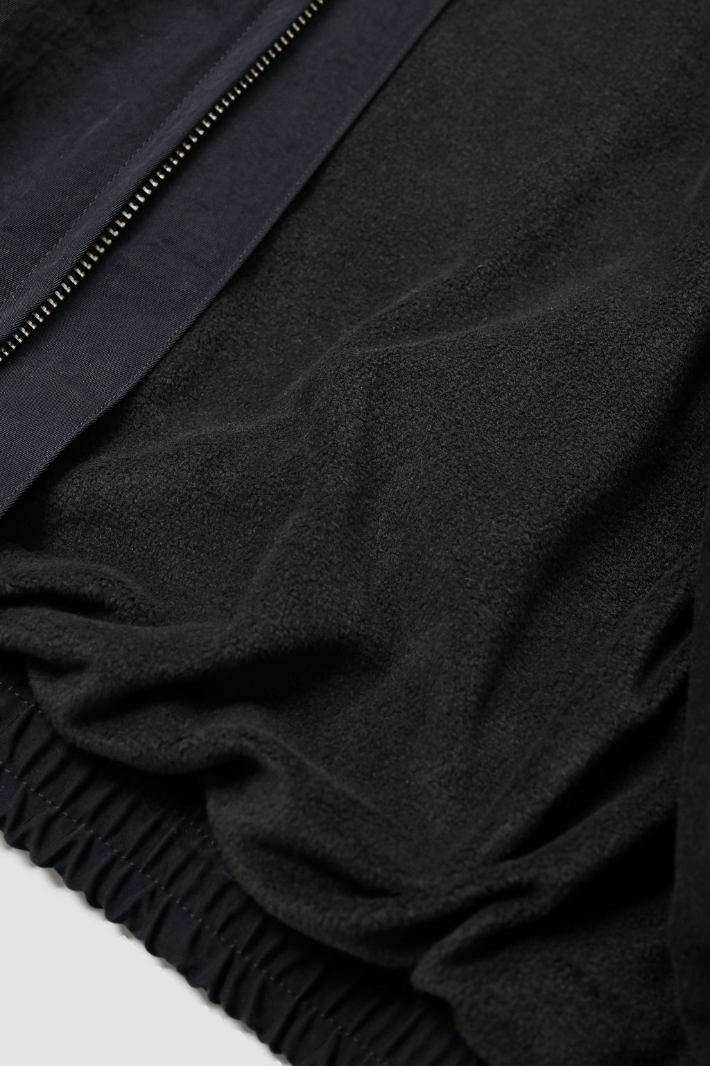 LEATHER PIPED BOMBER JACKET - BLACK