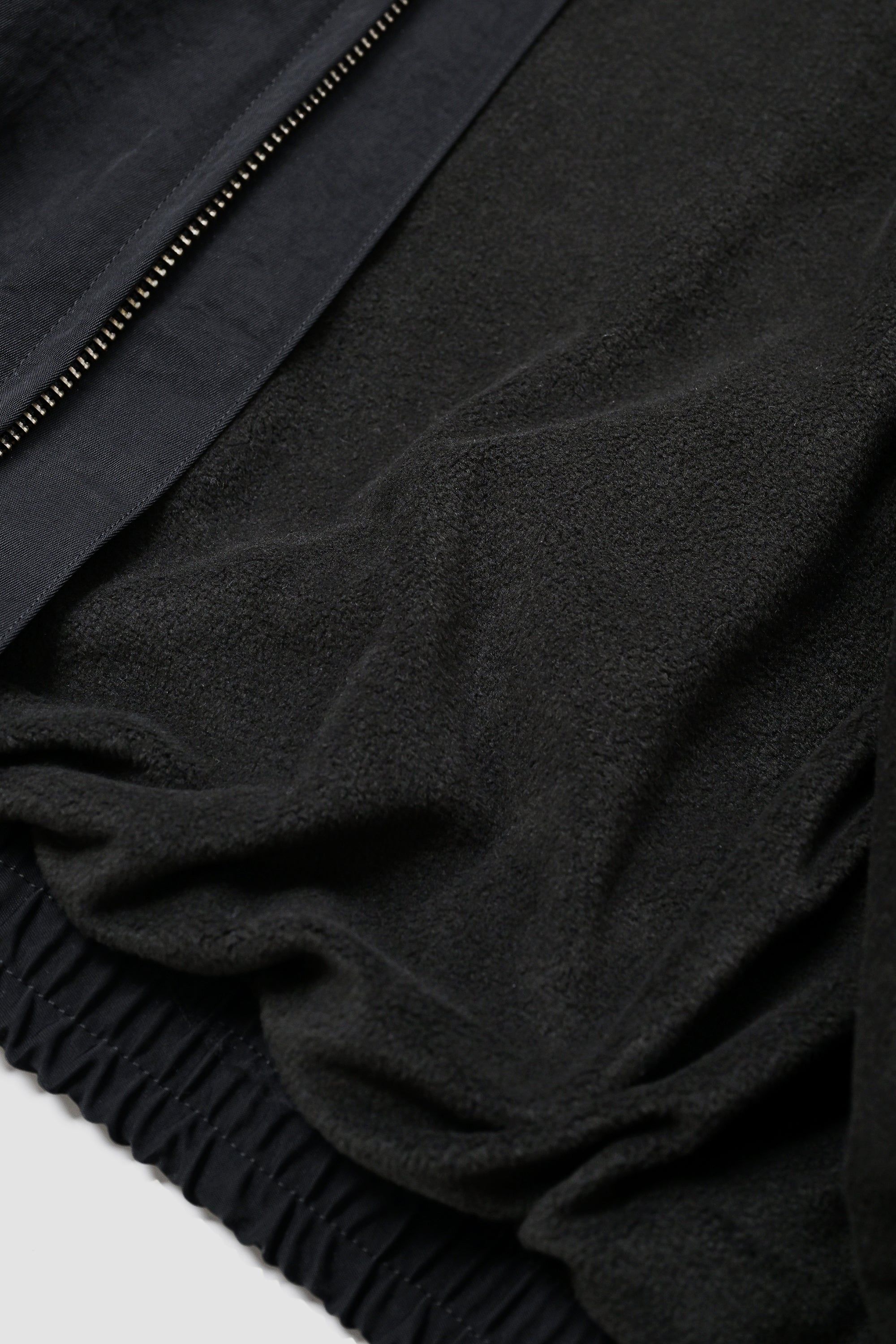 LEATHER PIPED BOMBER JACKET - BLACK