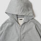 CUT OFF ZIP HOODIE - HEATHER GRAY