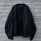 WOOL GABARDINE FLIGHT JACKET - BLACK