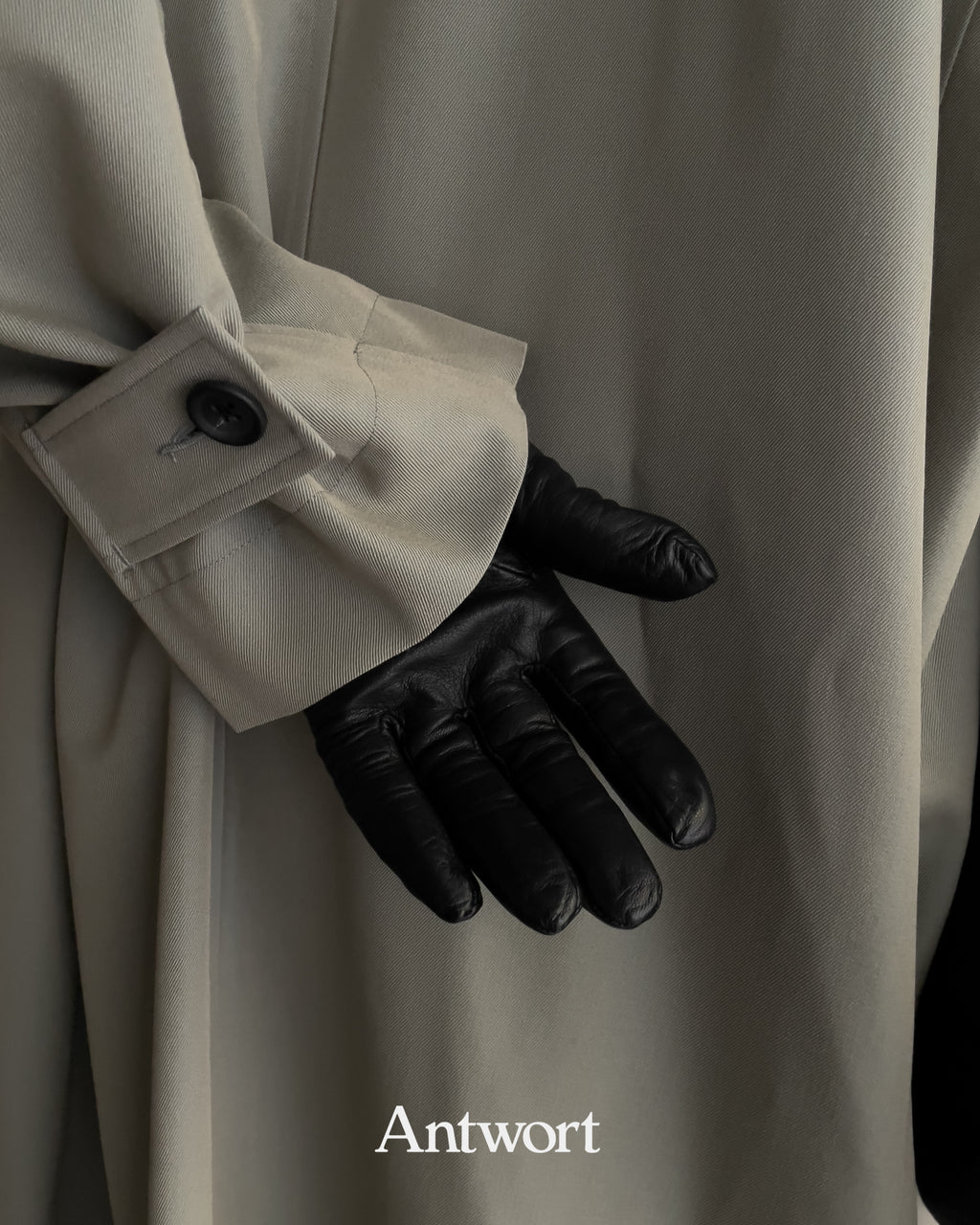 WOOL CHAMBRAY OVERCOAT - OLIVE