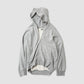 CUT OFF ZIP HOODIE - HEATHER GRAY