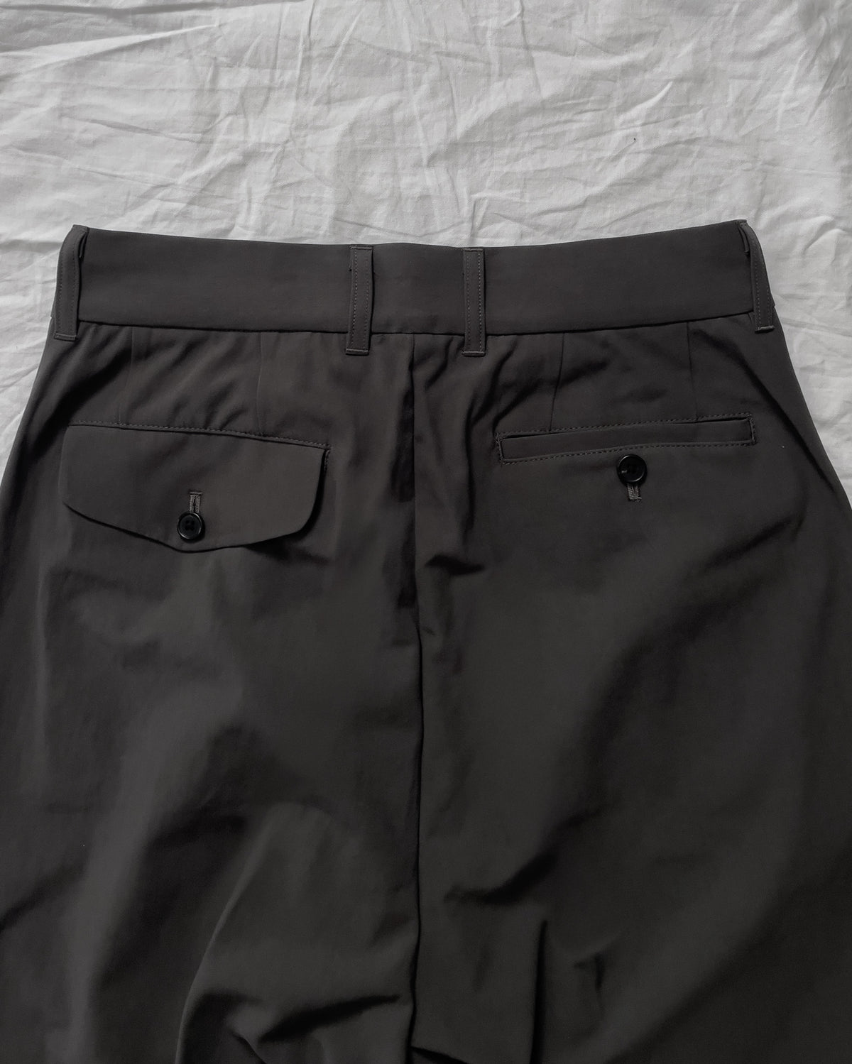 COTTON GABARDINE WIDE PANTS-GRAY