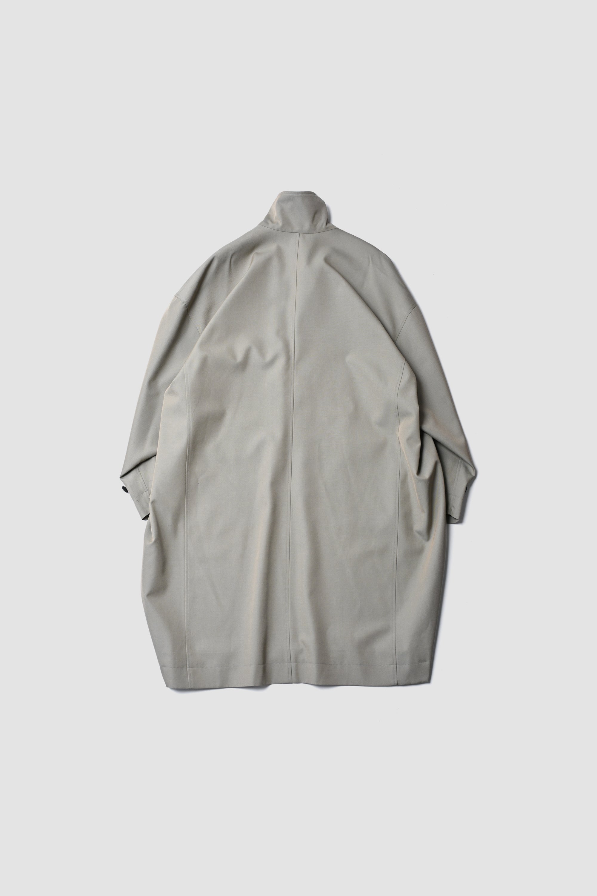 WOOL CHAMBRAY OVERCOAT - OLIVE