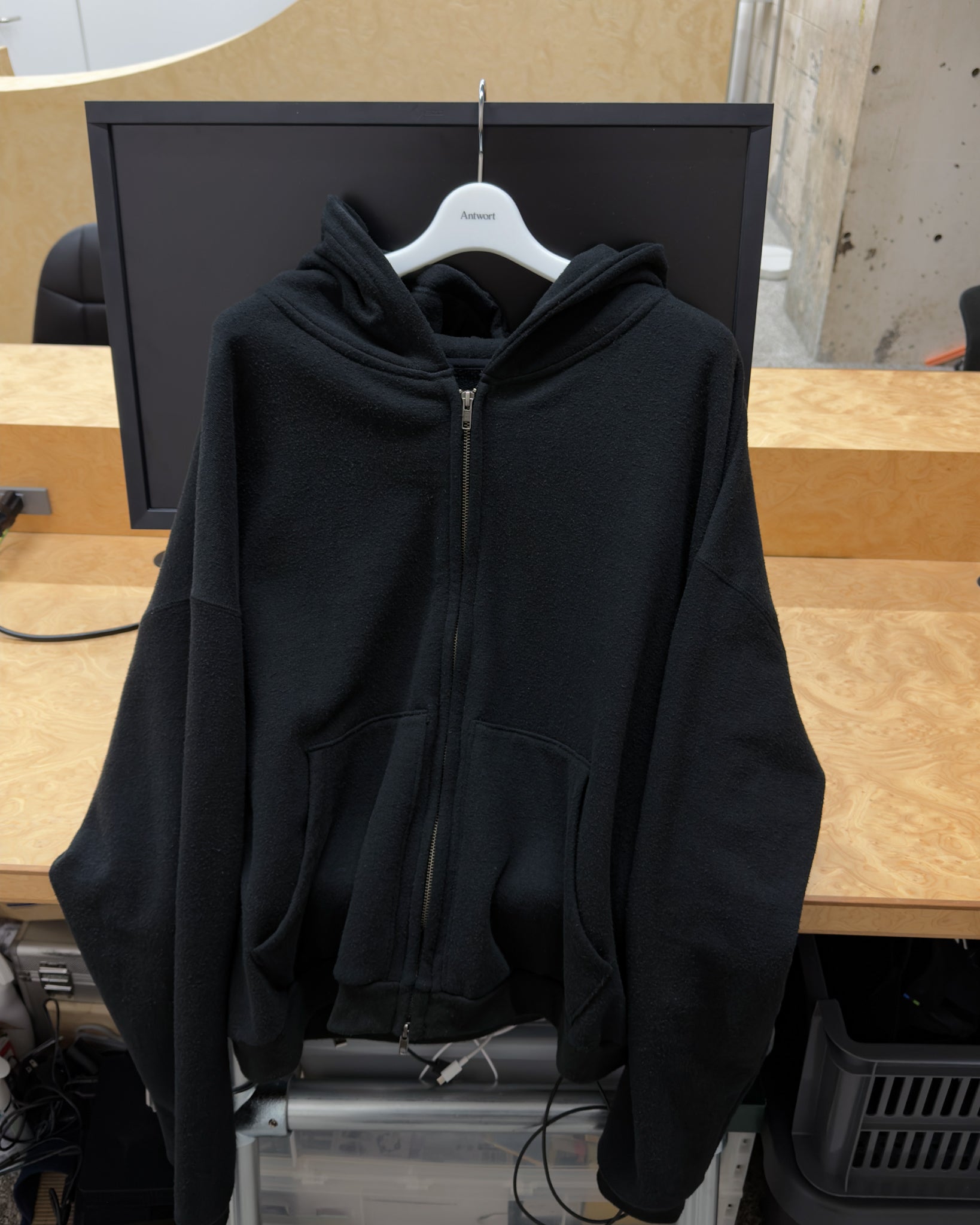 COTTON SILK SWEAT ZIP PARKA
