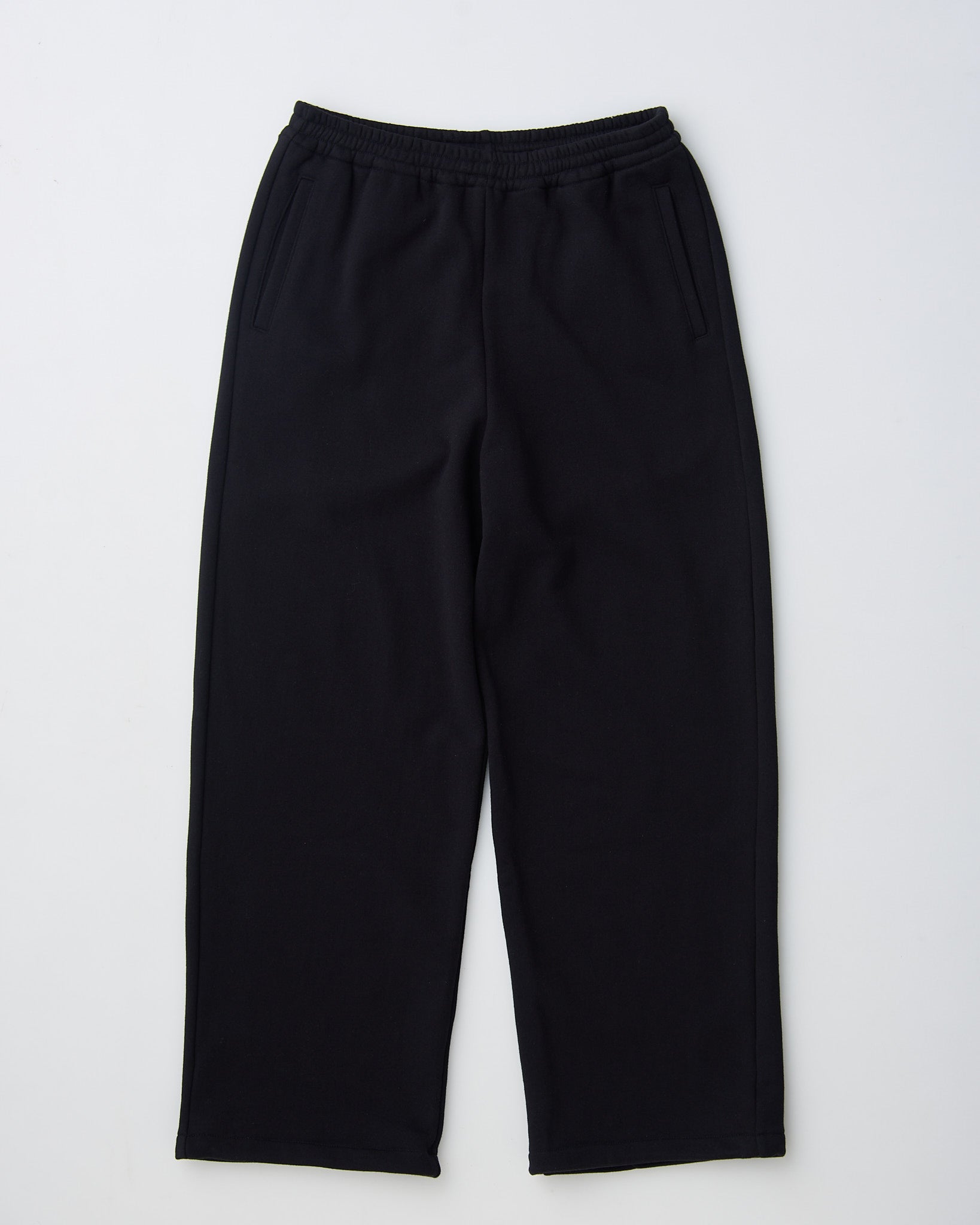 WIDE SWEAT TROUSERS - BLACK