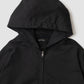 CUT OFF ZIP HOODIE - WASHED BLACK