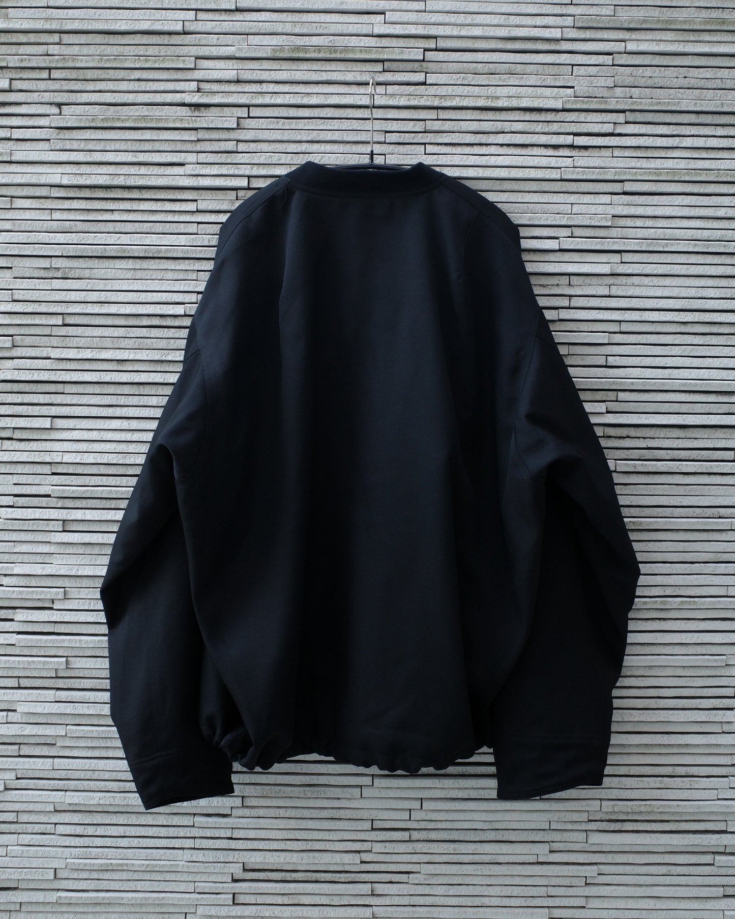 WOOL GABARDINE FLIGHT JACKET - BLACK