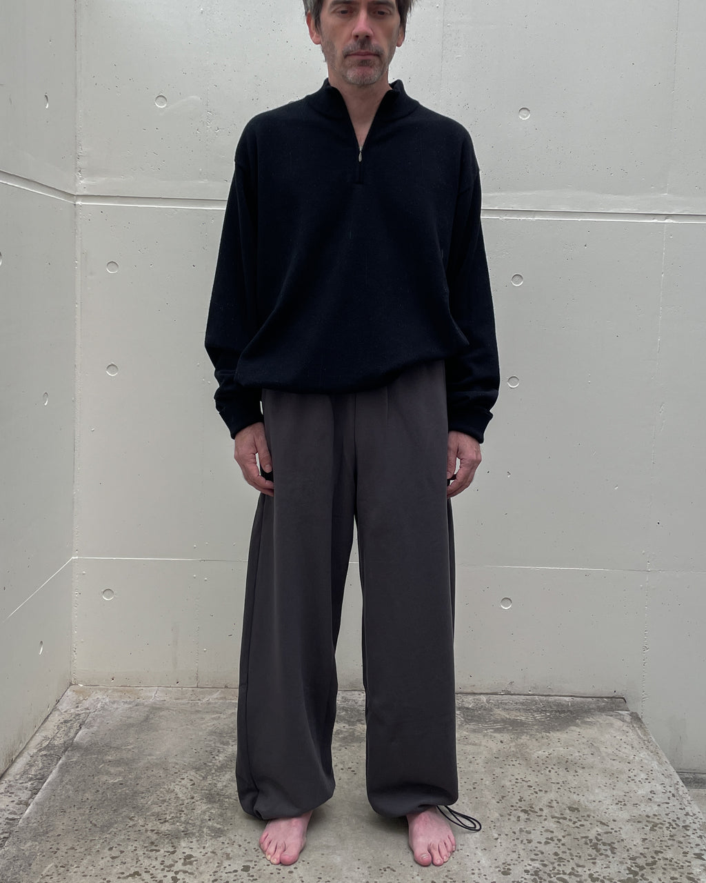 WIDE SWEAT TROUSERS - CLOUDY