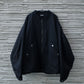 WOOL GABARDINE FLIGHT JACKET - BLACK