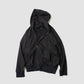 CUT OFF ZIP HOODIE - WASHED BLACK