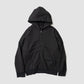 CUT OFF ZIP HOODIE - WASHED BLACK