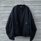 WOOL GABARDINE FLIGHT JACKET - BLACK