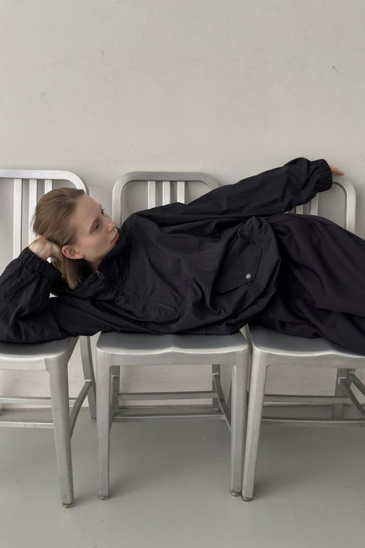 SHADOW NYLON ANORAK - BLACK
