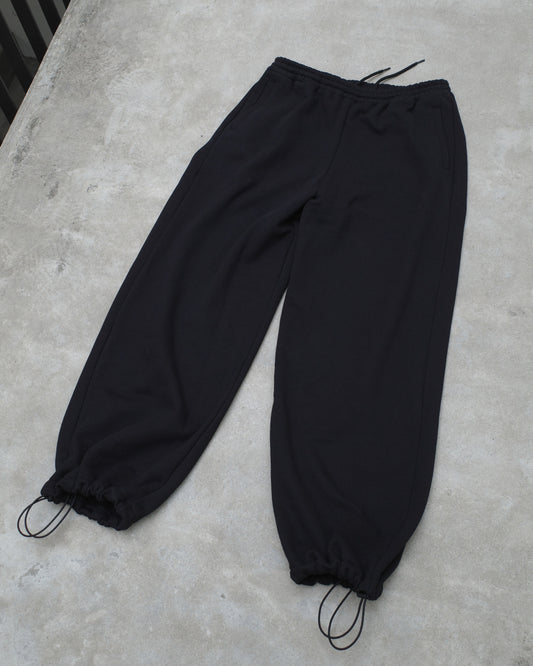 WIDE SWEAT TROUSERS - BLACK