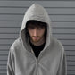 CUT OFF ZIP HOODIE - HEATHER GRAY