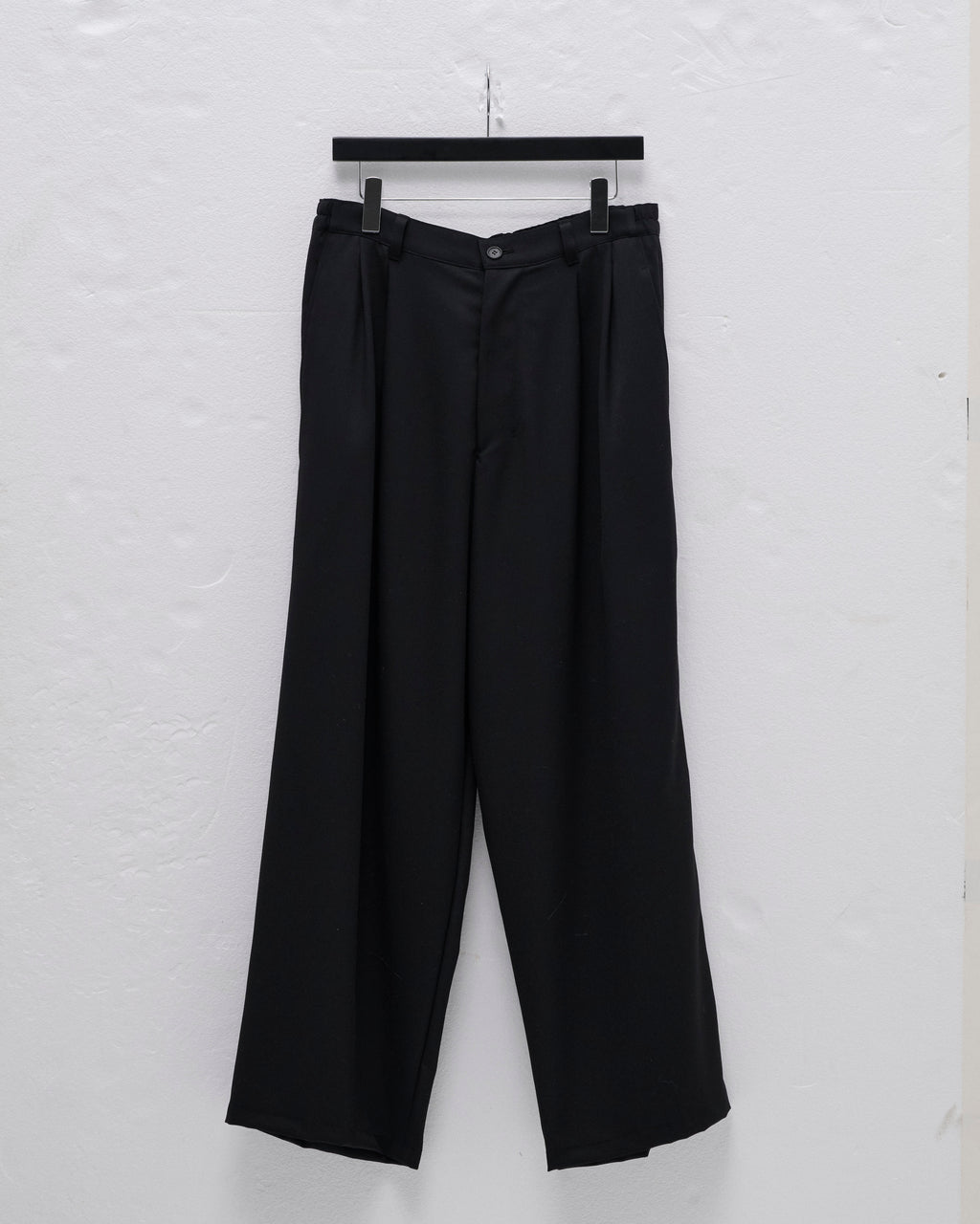 WOOL GABARDINE WIDE EASY TROUSERS