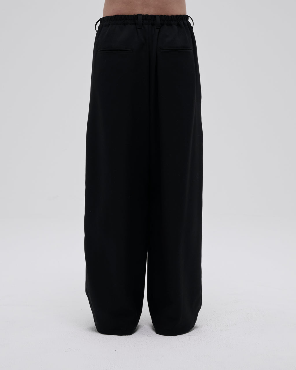 WOOL GABARDINE WIDE EASY TROUSERS