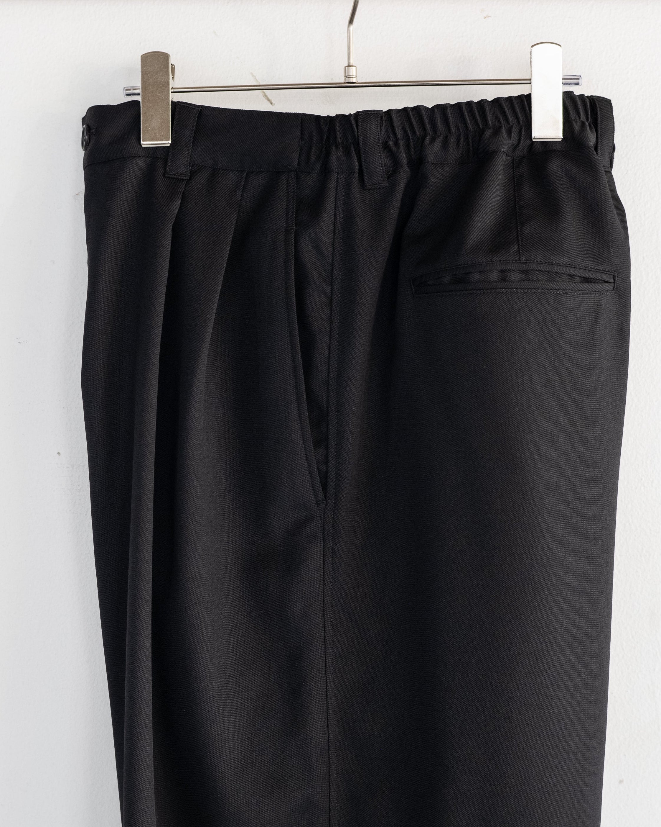 WOOL GABARDINE WIDE EASY TROUSERS