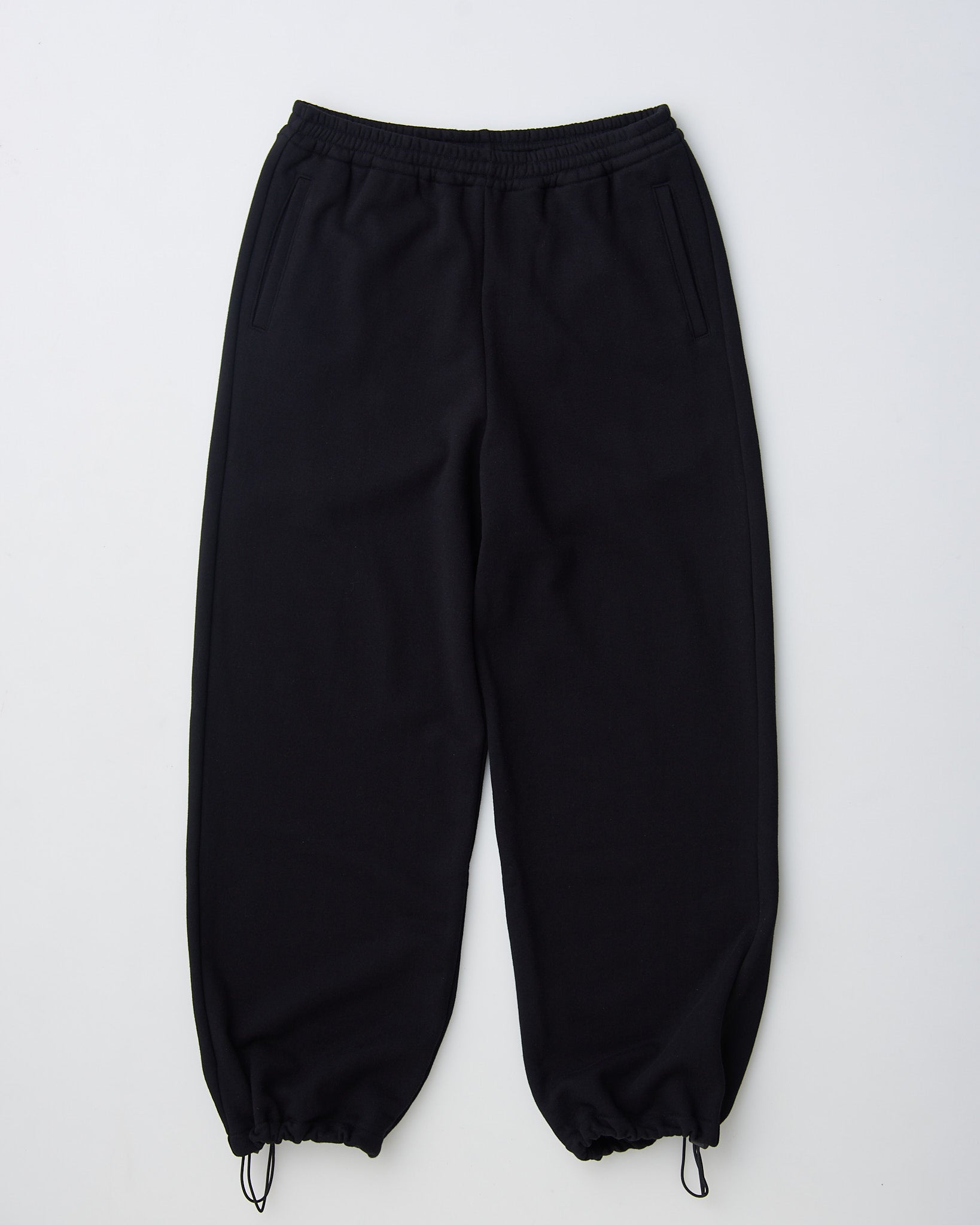 WIDE SWEAT TROUSERS - BLACK