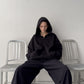 CUT OFF ZIP HOODIE - WASHED BLACK