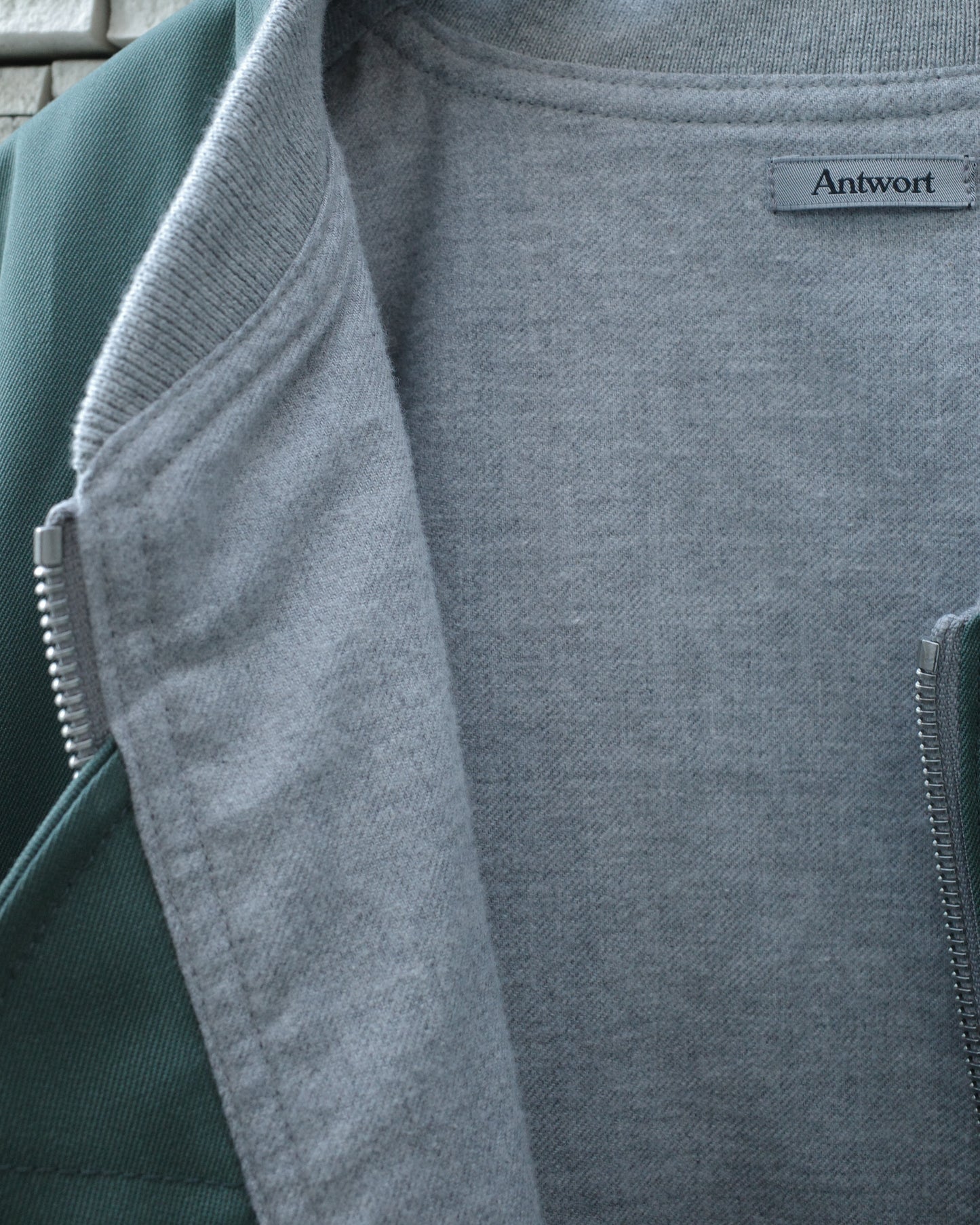 WOOL GABARDINE FLIGHT JACKET - SMOKY GREEN