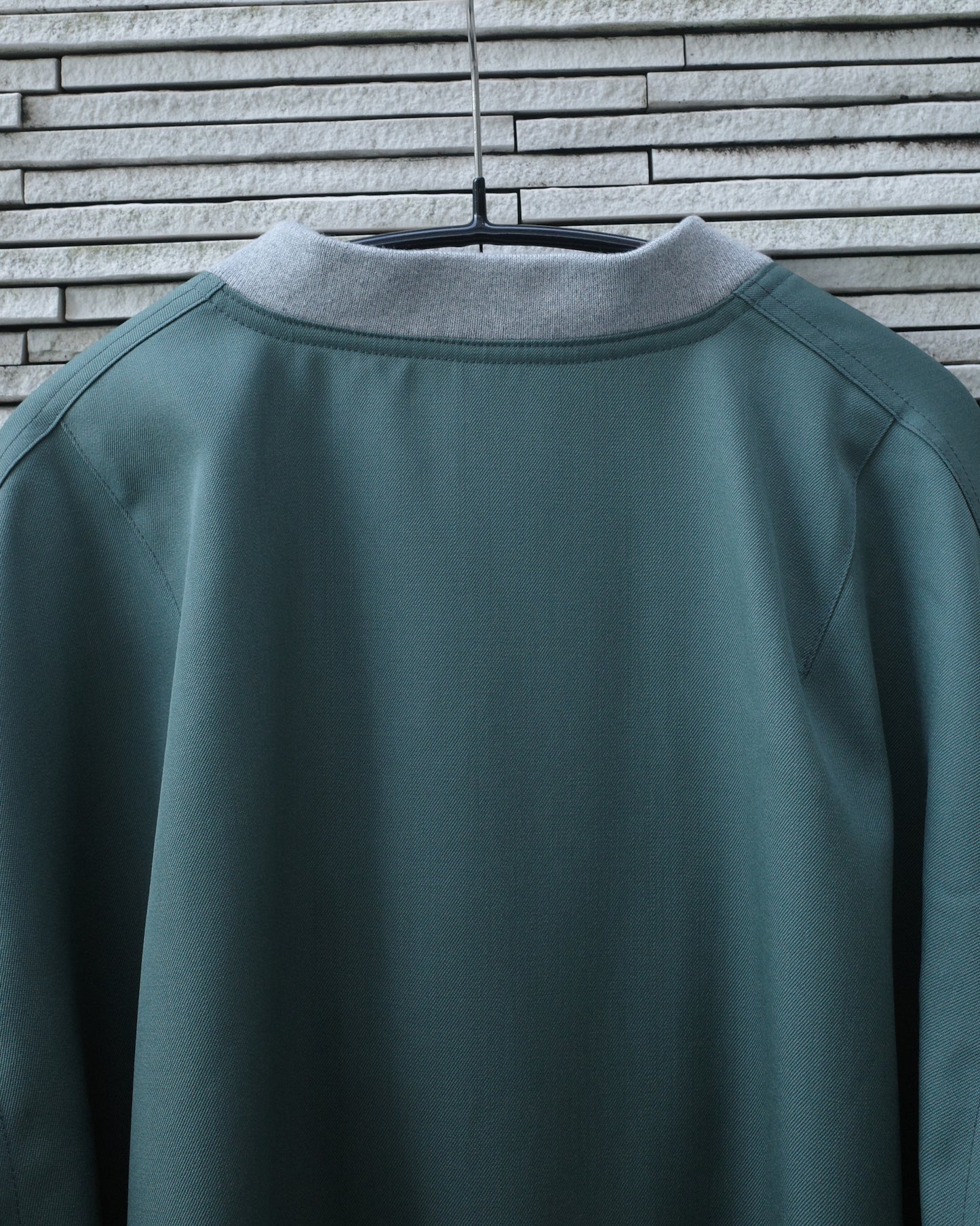 WOOL GABARDINE FLIGHT JACKET - SMOKY GREEN