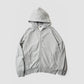 CUT OFF ZIP HOODIE - HEATHER GRAY