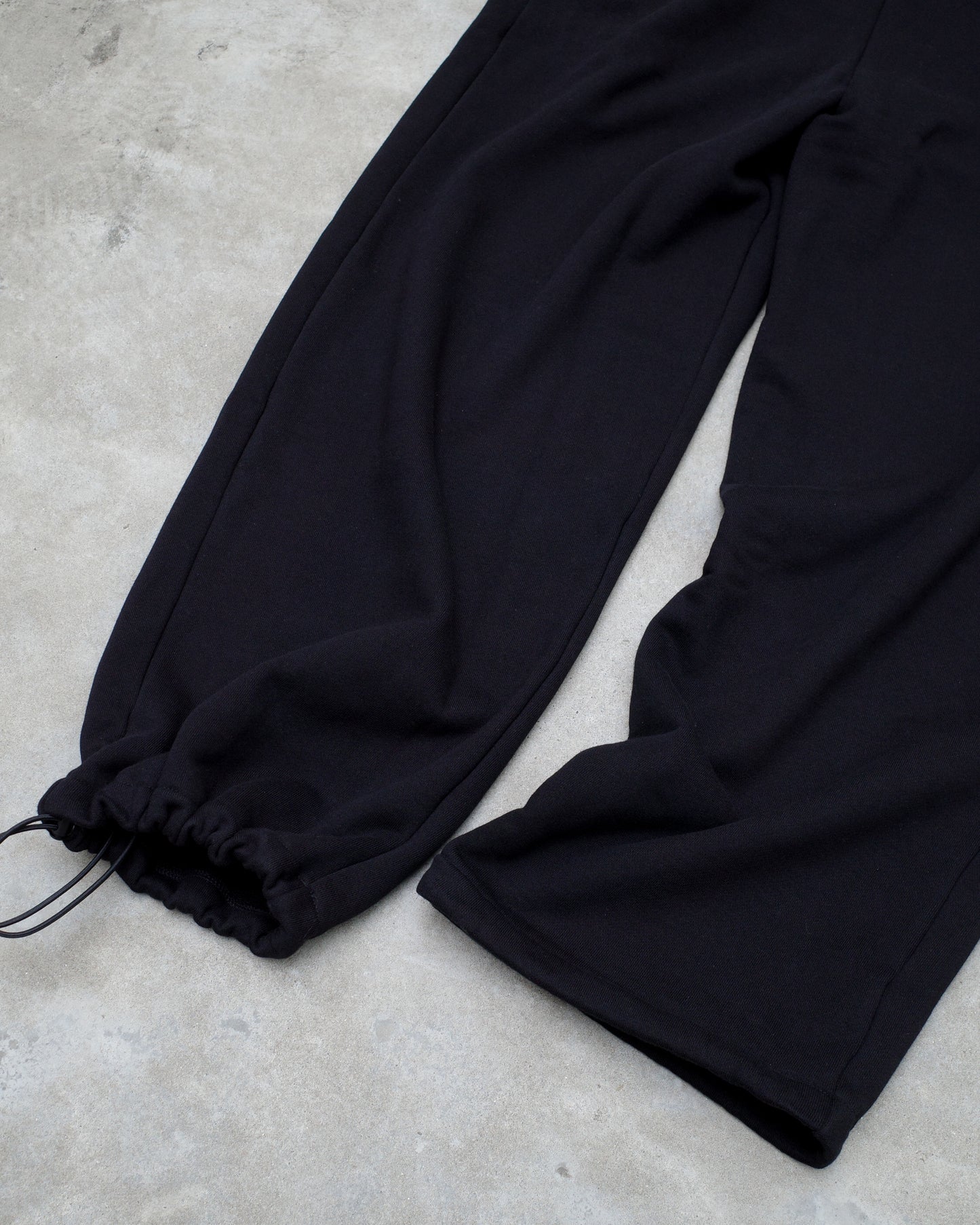 WIDE SWEAT TROUSERS - BLACK