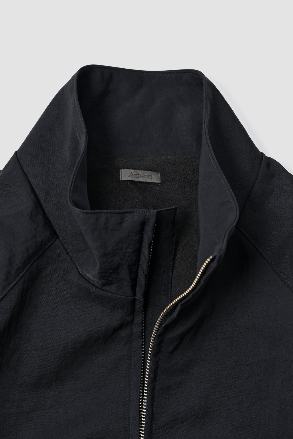 LEATHER PIPED BOMBER JACKET - BLACK