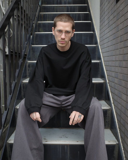 RELAXED SMOOTH LS TEE - BLACK