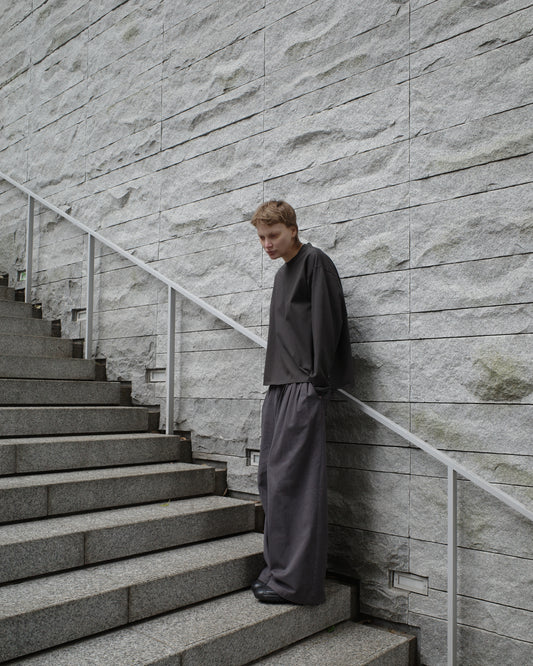 RELAXED SMOOTH LS TEE - GREY